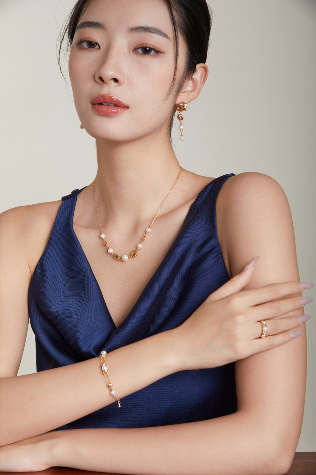 Molten Lava S925 Sterling Silver Molten Gold & Pearl Necklace
