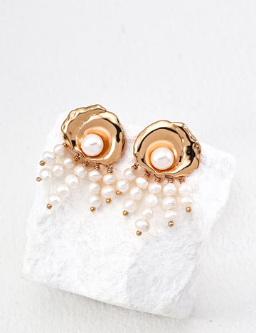 Magic Eye Silver Vintage Natural Pearl Earring