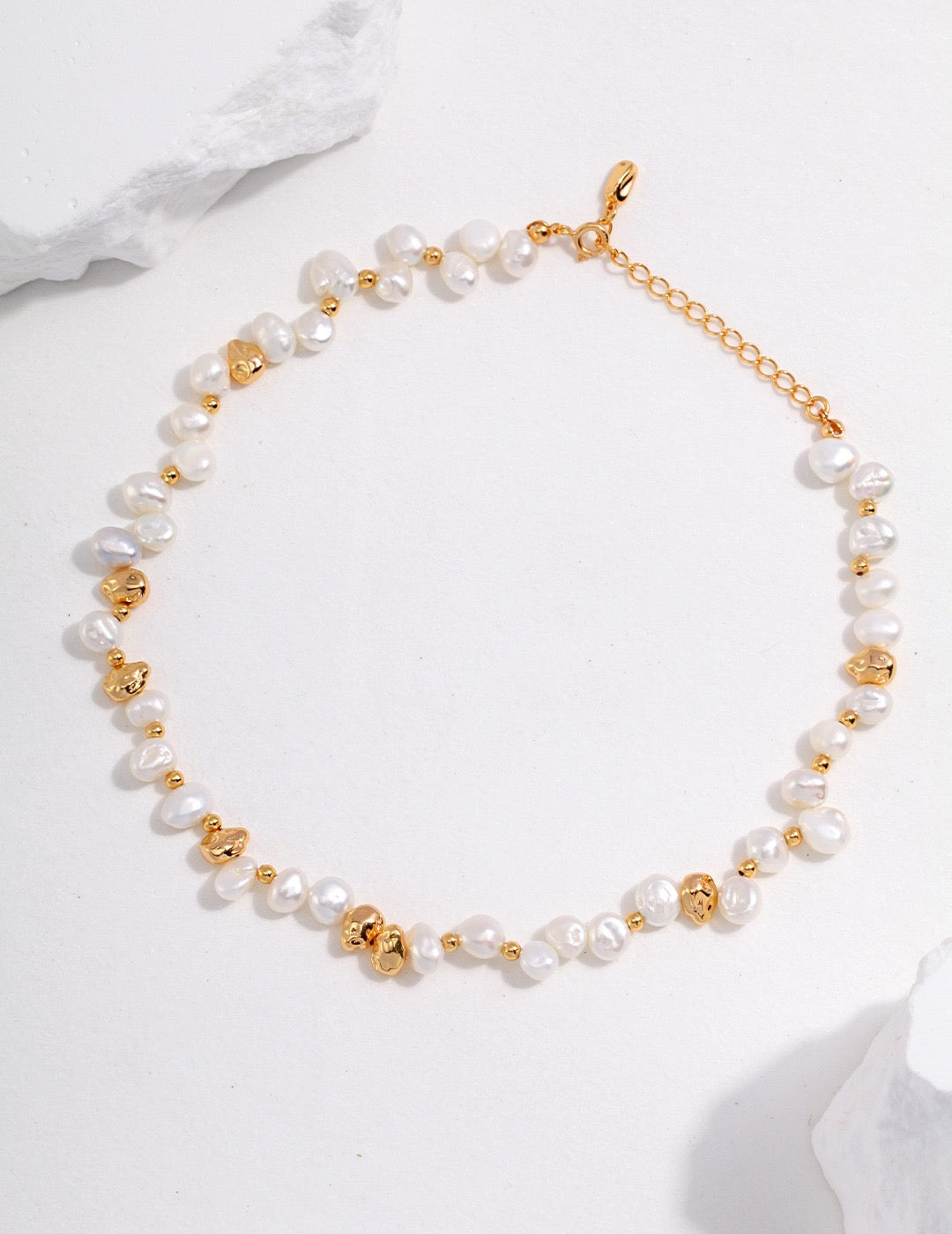 Luminous Tide Natural Baroque Pearl Sterling Silver Necklace