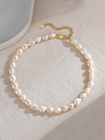 Eternel Collection Baroque Natural Pearl Necklace