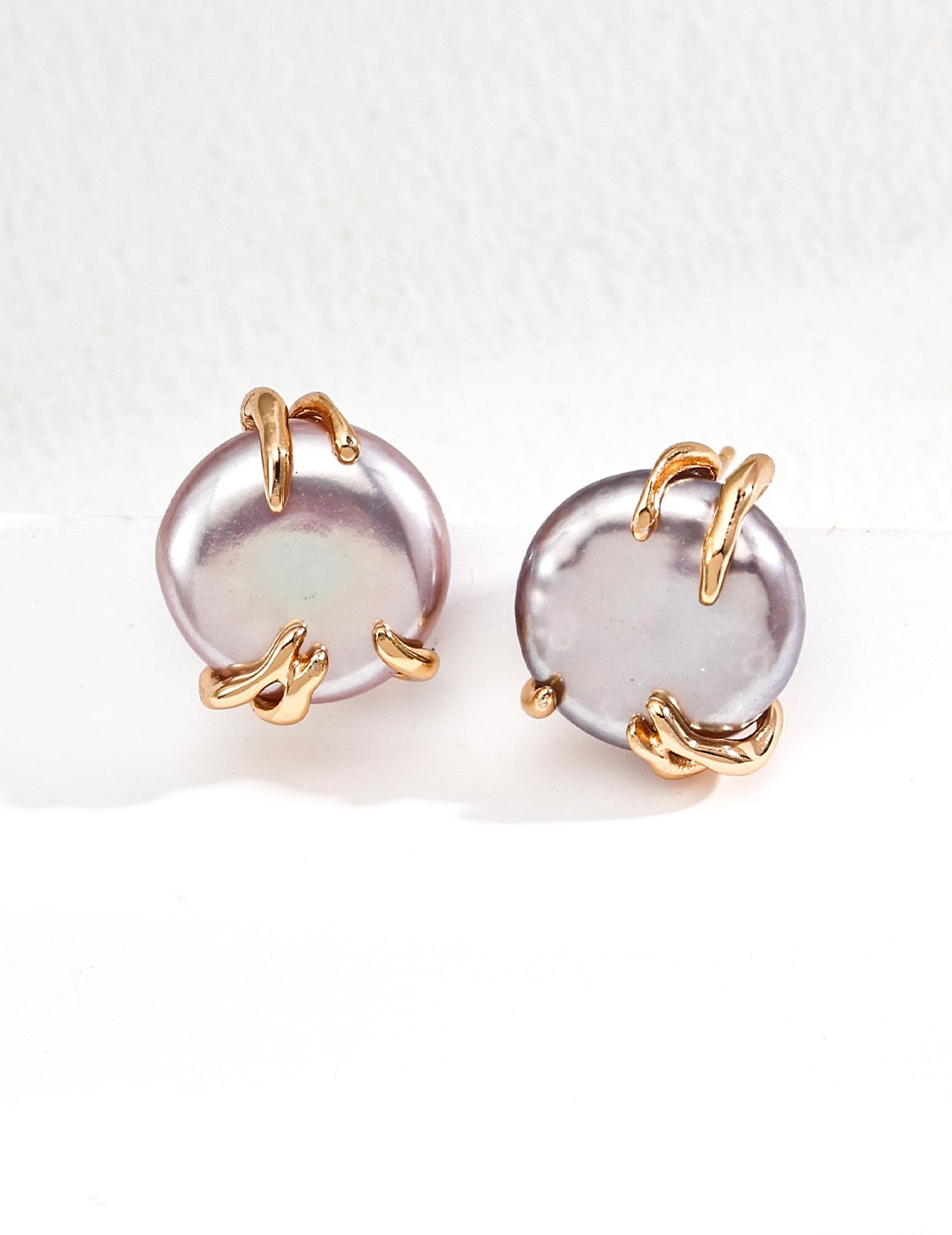 Golden Omen Sterling Silver Natural Pearl Earrings