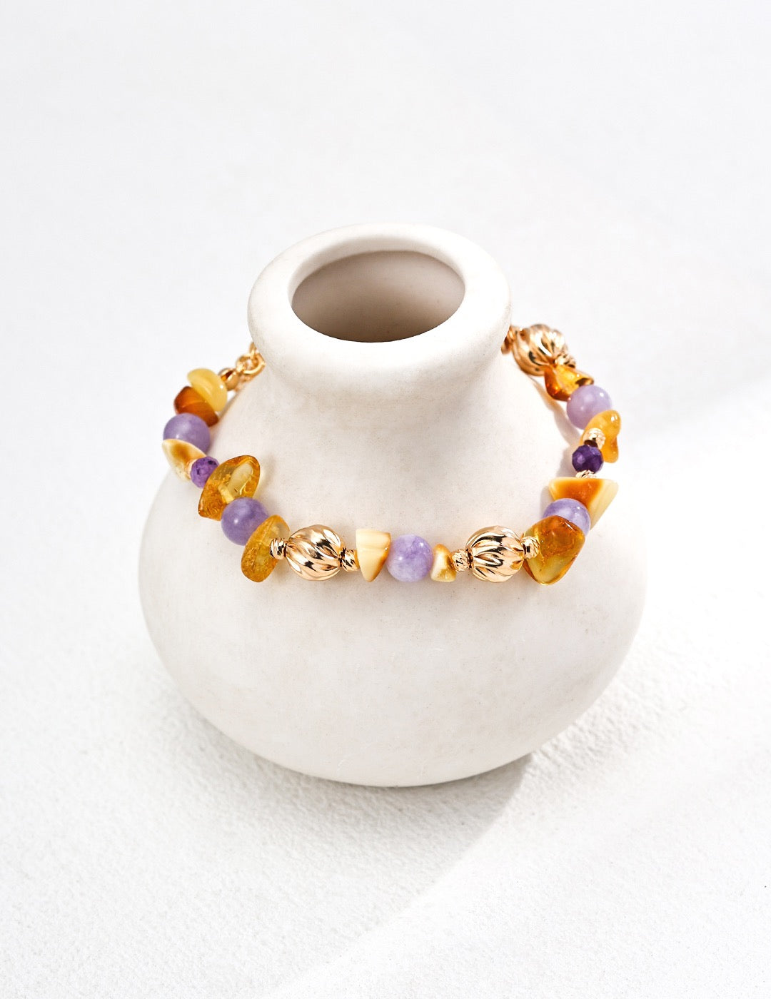 Amber Twilight Natural Amethyst Bracelet