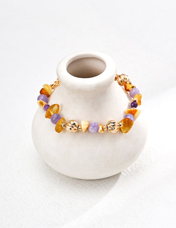 Amber Twilight Natural Amethyst Bracelet