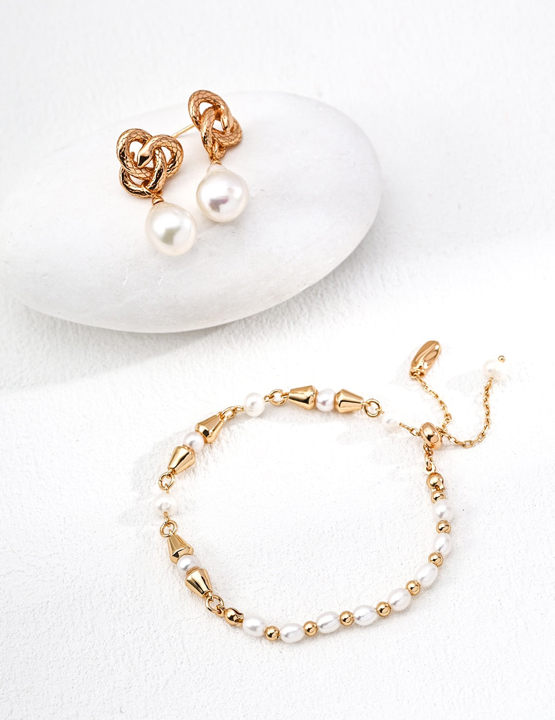 Serpent Totem Silver Natural Baroque Pearl Earring - Vintage Silver Earring